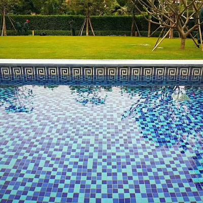 China CLASSIC wholesale ceramic blue mosaic pool tiles wall tile standard size swimming pool mozaic tile for sale