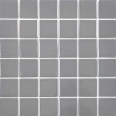 China CLASSIC Gray Glossy Mosaic Porcelain Glazed Bathroom Backsplash Ceramic Mosaic Tile for sale