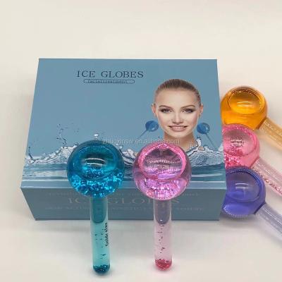 China Body Beauty Equipment 1 pair cooling massage facial roller which can pack and OEM ice globes! for sale