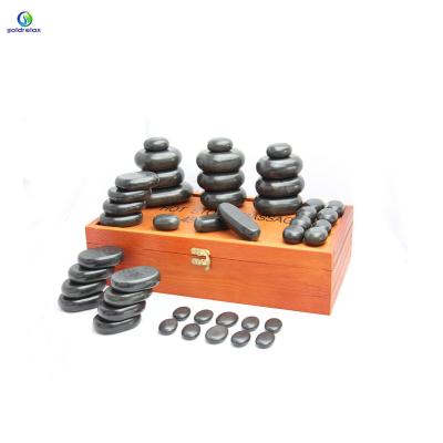 China 45Pcs Body Massage Stone Set Energy Massage Hot Stone Set Spa Hot Stone for sale