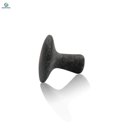 China Mushroom Massage Professional Natural Black Thin Stone Body Spa Massage Tool for sale