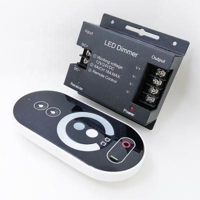 China For 12V 24V Single Color LED Strip Dimmer Single Color LED Strip Dimming Dim Switch Contact RF LED Remote Control Mono Controller for sale