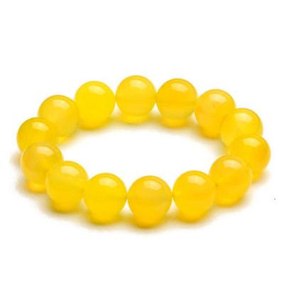 China TRENDY Fashion Yellow Agates Bead Quartz Bracelet For Women Man Gift for sale