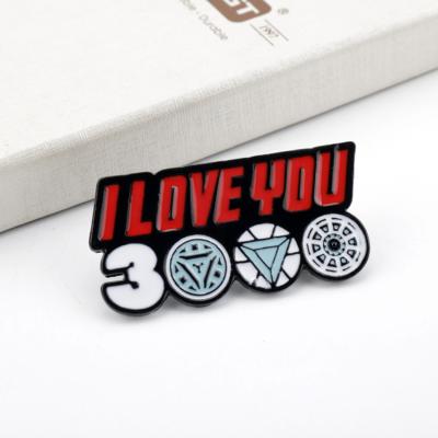 China ALLIAGE Fashion Movie I LOVE YOU 3000 Enamel Pin Brooch For Decoration for sale