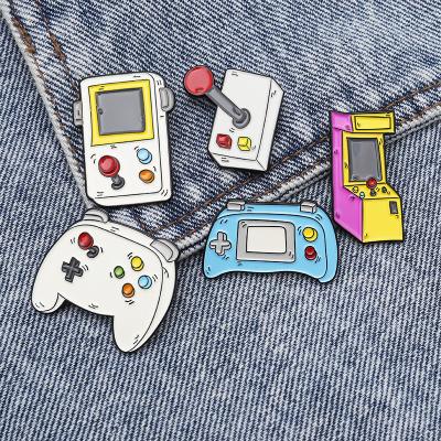 China Cute shape metal machine soft ALLOY fashion student cartoon game enamel pin pin badge for kids for sale