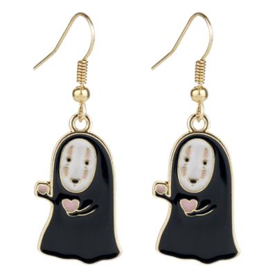 China Other Fashion Anime No Face Man Enamel Drop Earrings For Jewelry Gifts for sale