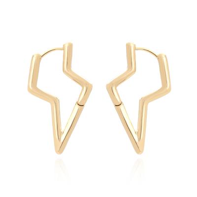 China Fashion TRENDY Lightning Geometry Copper Material Irregular Stud Earrings For Women Girls for sale