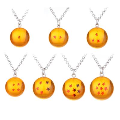 China TRENDY Japan Anime Dragon Ball Z Resin 7 Star Necklace For Fans Cosplay for sale