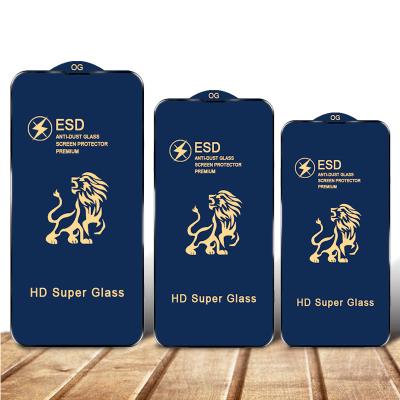 China OG Lion King 2.5D HD Mobile Phone Screen Protector Anti-Static ESD Tempered Glass Film For iPhone 13 12 mini 11 pro XS XR Max for sale