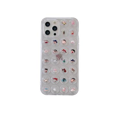 China creative soft clear Anti-fall tpu push bubble fidgety person toys cute phone case for Iphone 11 max and 12 13 pro for sale