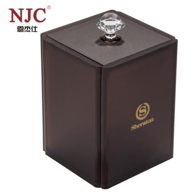 China New Design Sustainable Hotel Supplies Amenities Box Acrylic Salt Box For 5 Star Hotel Guest Room for sale