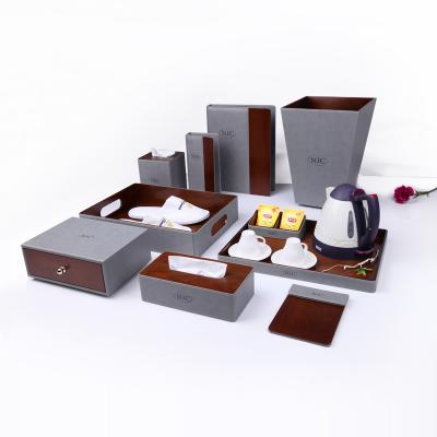 China Fashion\Comfortable\Durable Custom Design Free Sample Hotel Guest Room Leather Hotel Amenities Leather Hotel Supply for sale