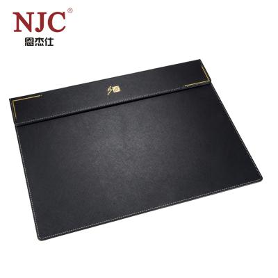 China Eco-friendly Warm Leather Mouse Pad Mat Accessories Desk Protector Extended Office Blotter Black Pad for sale