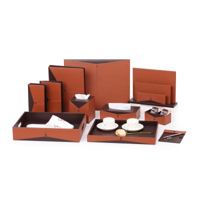 China Free Sample ODM Hotel Room Leather Amenities Sleek And Sturdy Set for sale