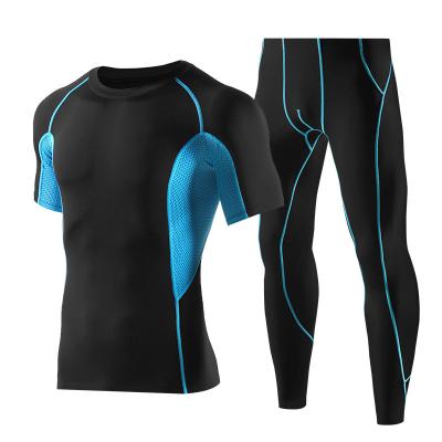 China Wholesale Low Price Breathable Custom Made Men's Sportswear Workout Fitness Clothing Set Quick Dry Gym Set for sale