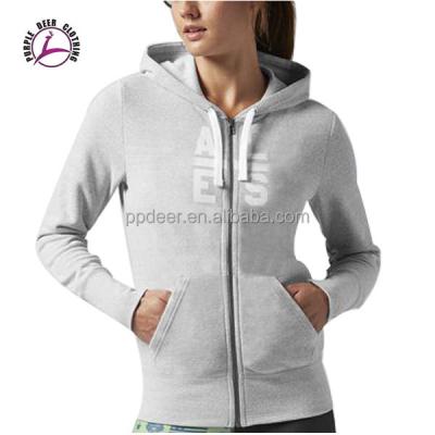 China Custom logo women's anti-shrink popular style zipper up embroidery korean hoodie for sale