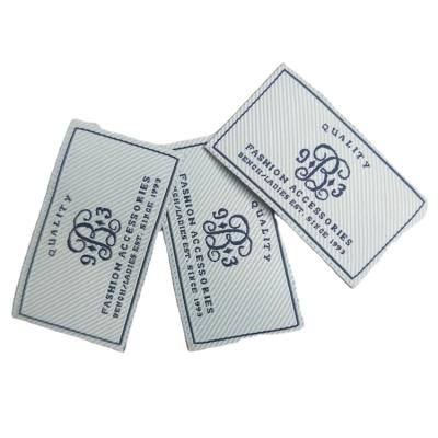 China High quality custom woven twill fabric sustainable fabric woven label labes with brand and logo for apparel for sale