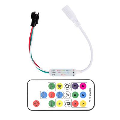 China 17 Key RGB LED Light RF Radio Remote Control With DC5-24V Mini Magic Color Lantern Light WS2811 WS2812 Controller With Memory for sale