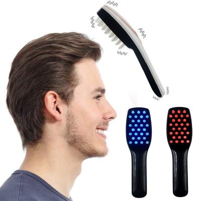 China For Home Use Portable Laser Hair Growth Brush Home Use Anti Hair Loss Vibration Massage Comb With Red Light Blue Light Therapy for sale