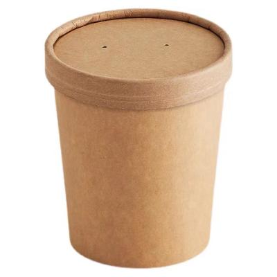 China Food Grade Waterproof 5oz Kraft Paper Disposable Paper Bowl for sale