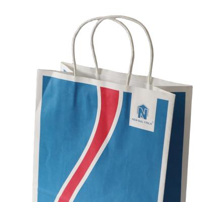 China Recyclable Custom Printed Design Logo Shopping Paper Bag For Christmas Gift Package With Ribbon Handles for sale