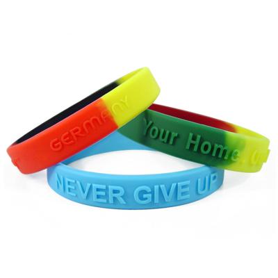 China High Quality Casual/Sports Embossed Silicone Wristband Silicone Wristbands Silicone Wristband for sale