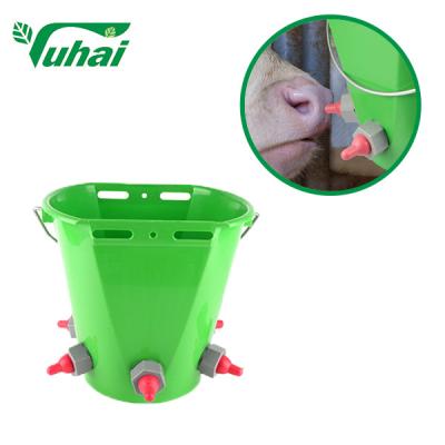 China 8L Feeding Buckets With Multiple Teats Lamb Calf Nipple Milk Feeder for sale