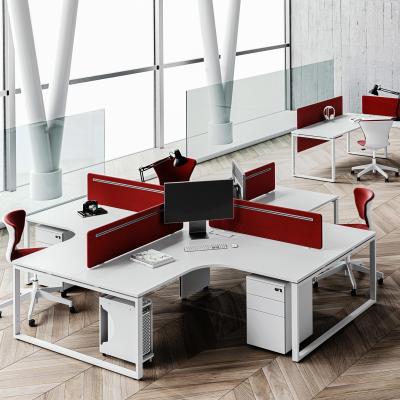 China Modern Greenfield Office Furniture Modern Furniture 4 Person Compartment Design With Large Storage GR-XFS for sale