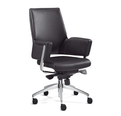 China Greenfield Furniture Modern Office Furniture (Height) Adjustable Rolling Swivel Chair With Real Leather Middle Back B868 for sale