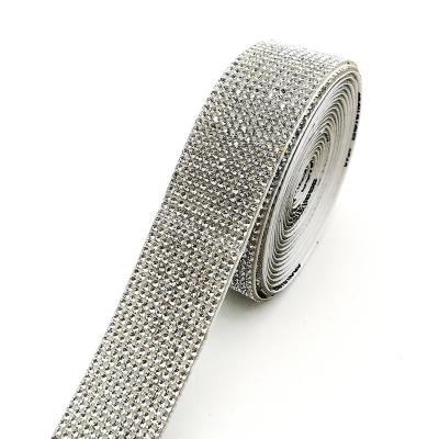 China Flatback Factory Wholesale Crystal Diamond Sticker Rhinestone Strip Ribbon for sale