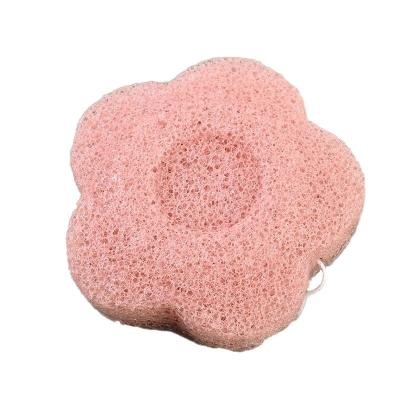 China Sunflower Shape Red Absorbency Facial Konjac Sponge for Fun and Clean Bath Time Size Is 8*6*2.5 cm And Weight Is 16 Gram zu verkaufen