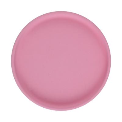 China Pink Mushie Suction Childrens Silicone Plates Microwaveable Food Grade With Size Is 18*18*3.0 cm And Weight Is 200 Gram en venta