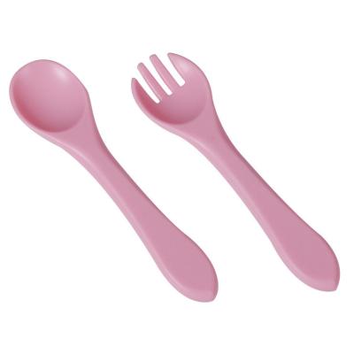 Cina ODM Different Light Purple Colors Silicone Baby Forks Spoons Eco Friendly With Size Is 9.5x9.5x4Cm And Weight Is 48 Gram in vendita