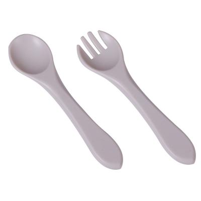 Cina ODM Different Light Grey Colors Silicone Baby Forks Spoons Eco Friendly With Size Is 9.5x9.5x4 Cm And Weight Is 48 Gram in vendita