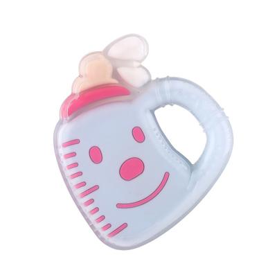 China Handheld Silicone Wrist Teether Drink Cup Shape 2 Colors Ice Cream Phthalate Free With Size 8*7.3cm And Weight Is 38Gram for sale