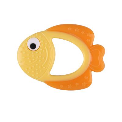 China 2 Colors Orange OEM/ODM Silicone Baby Teether Toys Small Fish Pineapple With Size Is 8.1*8.3 cm And Weight Is 26 Gram zu verkaufen