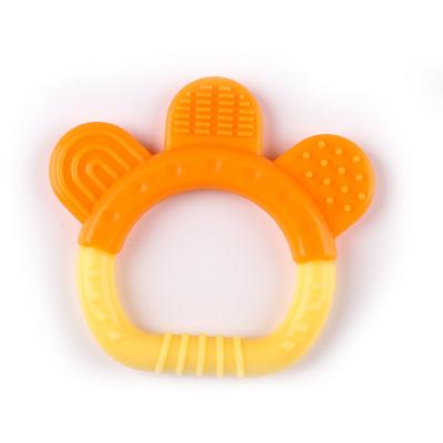 China Orange 24 Gram Silicone Baby Teether Little Hands BPA Free Teething Toys With Size Is 8.8*9.3 cm And Weight Is 24 Gram zu verkaufen