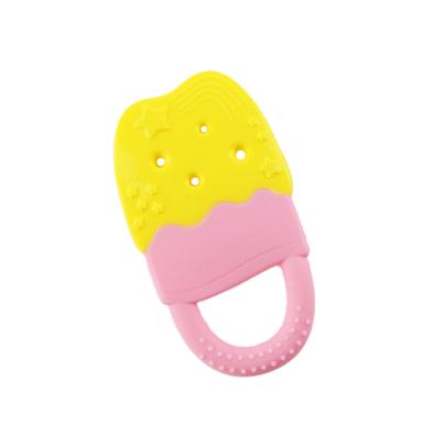 China Yellow 2 Color 29 Gram Silicone Baby Teether Fruit Animal Shape OEM Service And Size 9.3*5.3*0.9 cm And Weight 29 Gram zu verkaufen