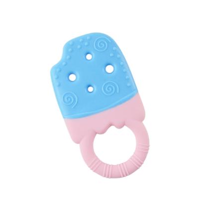 China Blue ODM/OEM BPA Free Teething Toys Personalized Silicone Teether Ice Cream With Size 9.7*5.2*0.8cm And Weight Is 25Gram zu verkaufen