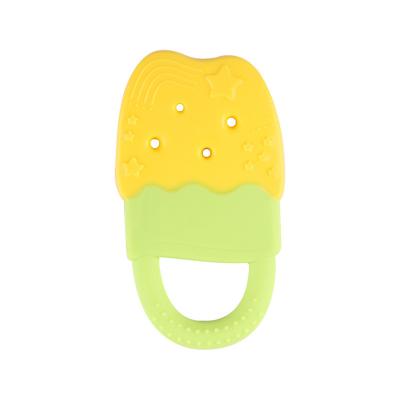 China Yellow 2 Colors Silicone Baby Teether Fruit Animal Shape OEM Service And Size Is 9.3*5.3*0.9 cm And Weight Is 29 Gram zu verkaufen