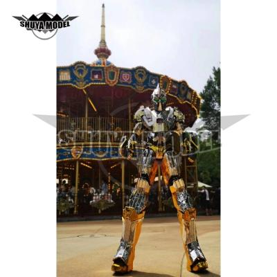 China Full Color LED Robot Suit Sets Radio Controlled Stilt Walkers Suits , Chest With LED Screen for sale