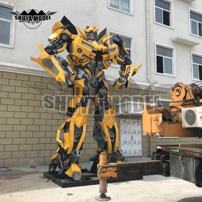 China Europe 3 meters high iron material robot hotel lobby decoration intelligent robot sculpture initiation for sale