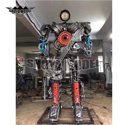 China Europe Large Scale Iron Robot Sculpture Movable Mall Decoration Garden Sculpture for sale