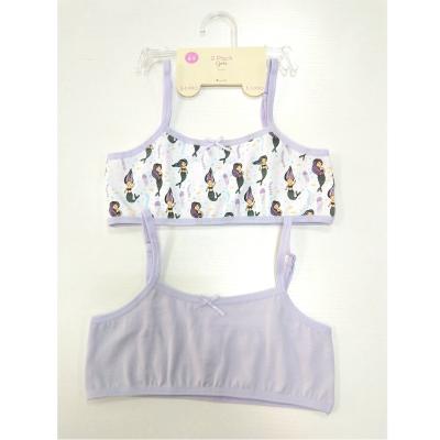 China Popular 2-Pack Girl Customs Officers Training Breathable Tops For Girls Cotton Cami Crop Bra With Adjustable Straps for sale