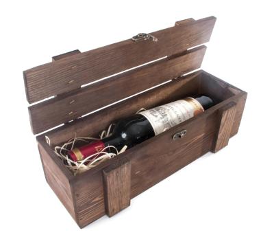 China Hot Selling Recycled Materials Vintage Materials Vintage Style Wooden Gift Box Bulk Wine Box Custom Wooden Wine Box for sale