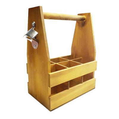 Cina Viable Wooden Carrier 6 Bottle Rack Wine Beer Barrel Wooden Wine Rack For Sale Wooden Carrier in vendita