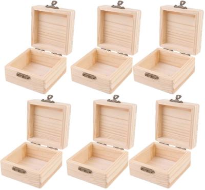 Китай China Wholesale Unfinished Wooden Gift Box Small Ring Box Craft Wooden Box With Hinged Lid For Jewelry продается