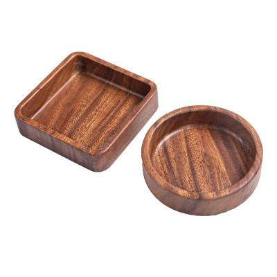 China Home Bar /Restaurant/Hotel Black Walnut Wood Tray Rectangle And Round Tray For Home Kitchen Tools for sale