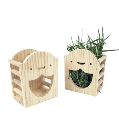 China Cute wooden hay feeder atural wooden hay rack customized non-automatic wholesale for sale