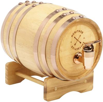 China China 5L 10L 20L 30L Whiskey Barrel Dispenser Oak Barrels Home Whiskey Barrel Decanter for Beer and Wine Liquor for sale